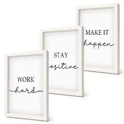 Gallery wall met minimalistische en inspirerende motiverende citaten