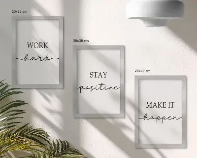 Gallery wall met minimalistische en inspirerende motiverende citaten