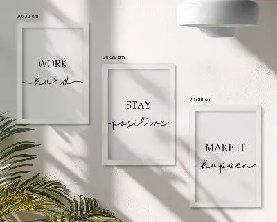 Gallery wall met minimalistische en inspirerende motiverende citaten