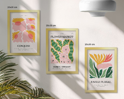 Gallery wall Posters met bloemen en bladeren in een moderne stijl