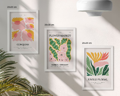 Gallery wall Posters met bloemen en bladeren in een moderne stijl