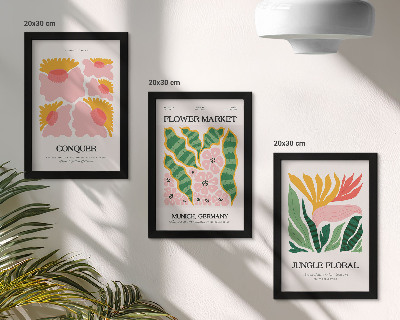 Gallery wall Posters met bloemen en bladeren in een moderne stijl