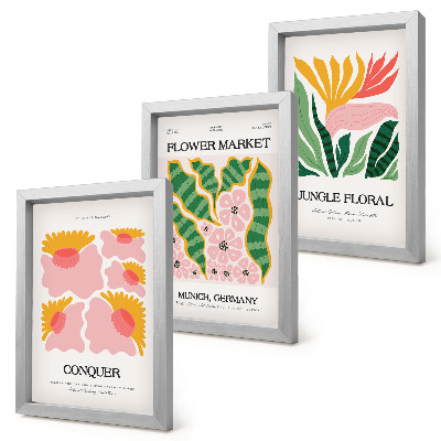 Gallery wall Posters met bloemen en bladeren in een moderne stijl