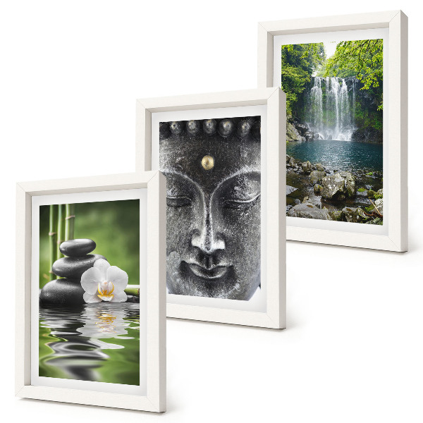 Gallery wall Harmonie van de natuur met stenen, water en Boeddha