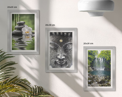 Gallery wall Harmonie van de natuur met stenen, water en Boeddha