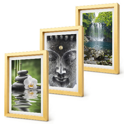 Gallery wall Harmonie van de natuur met stenen, water en Boeddha