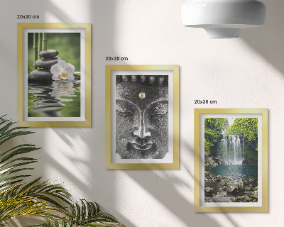 Gallery wall Harmonie van de natuur met stenen, water en Boeddha