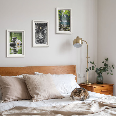 Gallery wall Harmonie van de natuur met stenen, water en Boeddha