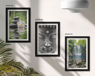 Gallery wall Harmonie van de natuur met stenen, water en Boeddha