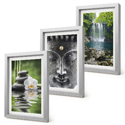 Gallery wall Harmonie van de natuur met stenen, water en Boeddha