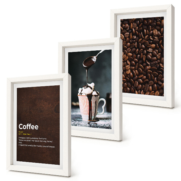 Gallery wall Definitie van een drankje met slagroom van koffiebonen