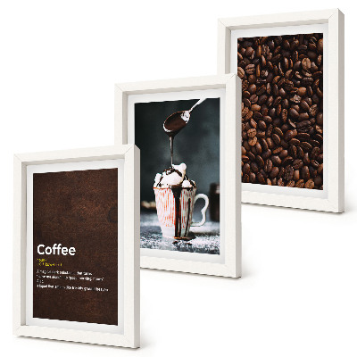 Gallery wall Definitie van een drankje met slagroom van koffiebonen