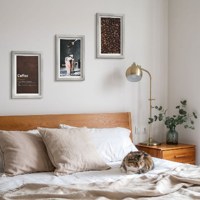 Gallery wall Definitie van een drankje met slagroom van koffiebonen
