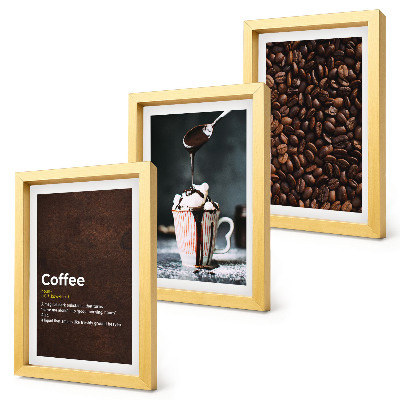 Gallery wall Definitie van een drankje met slagroom van koffiebonen