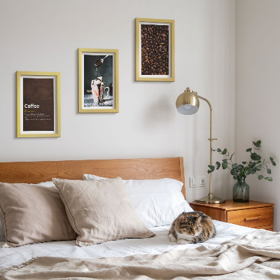 Gallery wall Definitie van een drankje met slagroom van koffiebonen