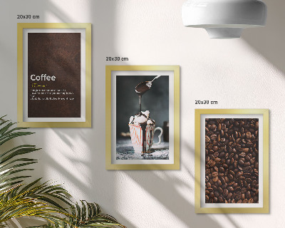 Gallery wall Definitie van een drankje met slagroom van koffiebonen