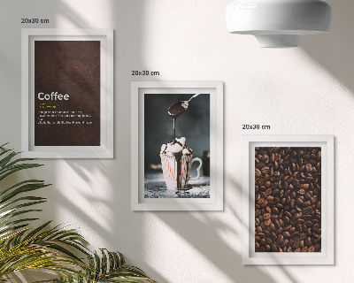 Gallery wall Definitie van een drankje met slagroom van koffiebonen