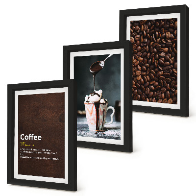 Gallery wall Definitie van een drankje met slagroom van koffiebonen