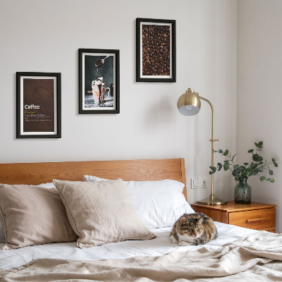 Gallery wall Definitie van een drankje met slagroom van koffiebonen