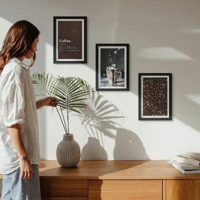 Gallery wall set met koffie op basis van slagroom