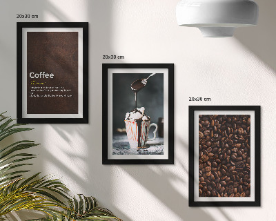 Gallery wall Definitie van een drankje met slagroom van koffiebonen