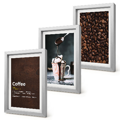 Gallery wall Definitie van een drankje met slagroom van koffiebonen