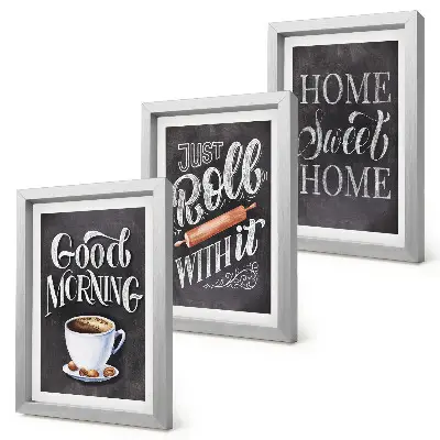 Gallerijmuur decoratie voor in de keuken met schoolbordteksten