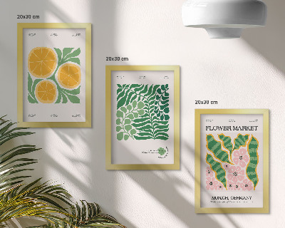 Gallery wall Posters met fruit- en plantmotieven in pastelkleuren