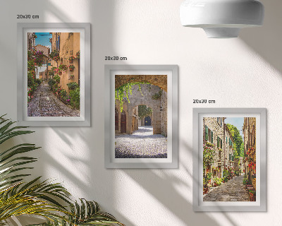 Gallery wall Italiaanse straten met bloemen en landschapsarchitectuur