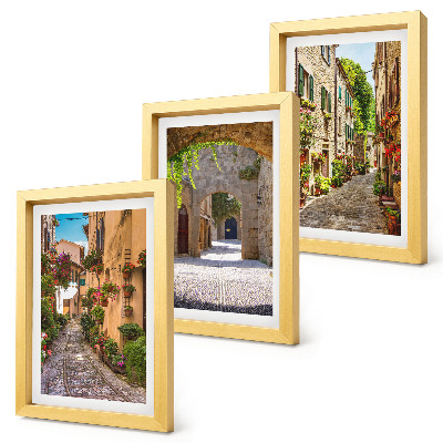 Gallery wall Italiaanse straten met bloemen en landschapsarchitectuur