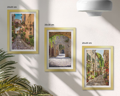 Gallery wall Italiaanse straten met bloemen en landschapsarchitectuur