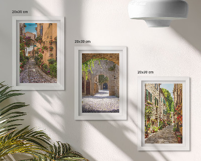 Gallery wall Italiaanse straten met bloemen en landschapsarchitectuur