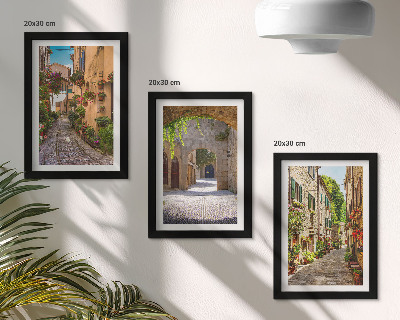 Gallery wall Italiaanse straten met bloemen en landschapsarchitectuur