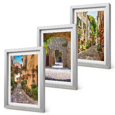 Gallery wall Italiaanse straten met bloemen en landschapsarchitectuur