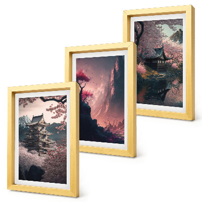 Gallery wall Fantasielandschappen van Japanse berglandschappen