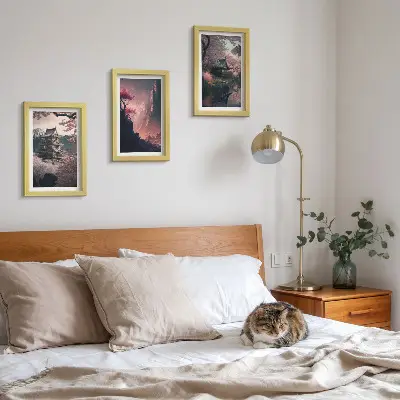Gallery wall met fantasielandschappen van Japanse berggebieden