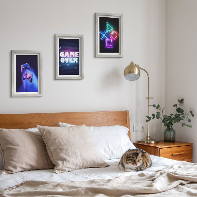Gallery wall Gamepads met Game Over-pictogrammen