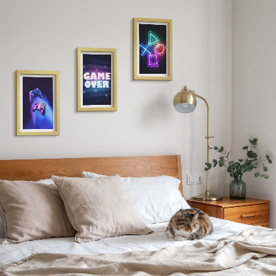 Gallery wall Gamepads met Game Over-pictogrammen