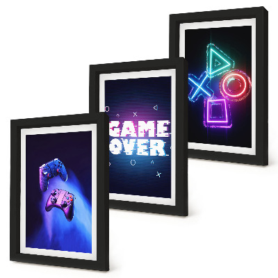 Gallery wall Gamepads met Game Over-pictogrammen