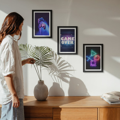 Gallery wall Gamepads met Game Over-pictogrammen