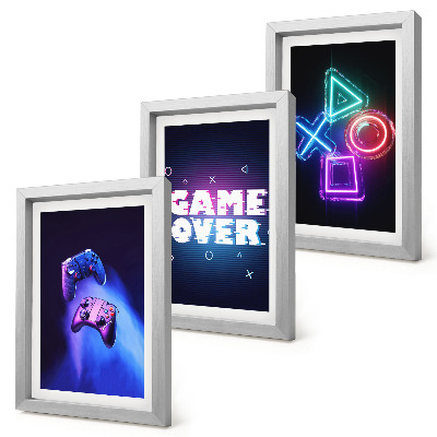 Gallery wall Gamepads met Game Over-pictogrammen