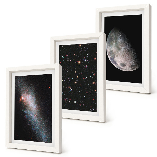 Gallery wall Ruimtesterrenstelsels en volle maan