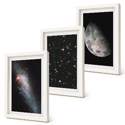 Gallery wall Ruimtesterrenstelsels en volle maan