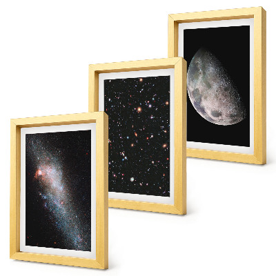 Gallery wall Ruimtesterrenstelsels en volle maan