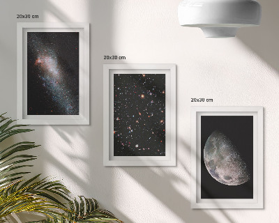 Gallery wall Ruimtesterrenstelsels en volle maan