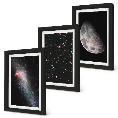 Gallery wall Ruimtesterrenstelsels en volle maan