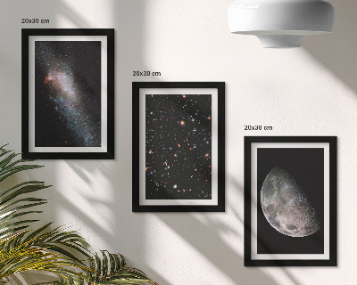 Gallery wall Ruimtesterrenstelsels en volle maan