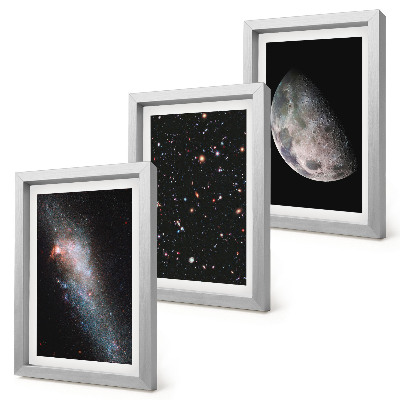 Gallery wall Ruimtesterrenstelsels en volle maan