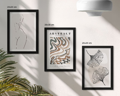Set van ingelijste schilderijen Abstracte poster met vrouwelijke vormen en bladeren in boho-stijl.