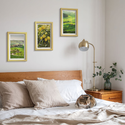 Gallery wall Italiaanse landschappen met citrusbomen en groene heuvels
